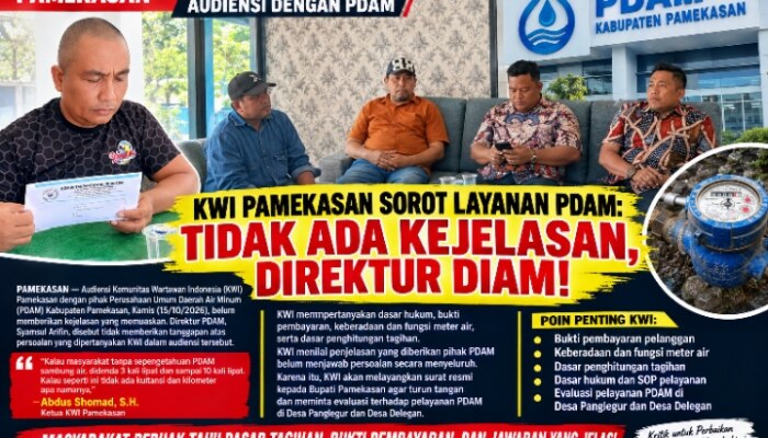 Surat KWI Mendarat di Meja Bupati Pamekasan, Transparansi Pelayanan PDAM Kini Jadi Ujian